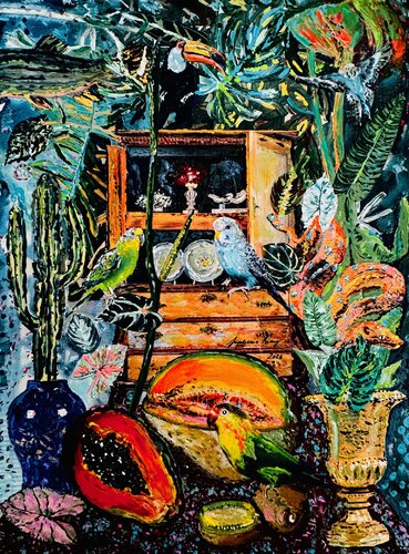 Zwischen Palmen und Porzellan by Stephanie Bing, Painting for Sale on Select