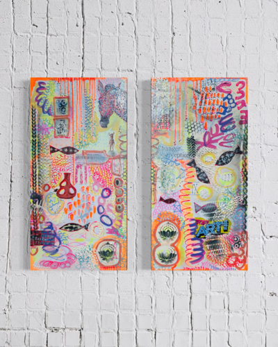 Pop Art Metamorphosis 1 & 2. Diptychon by Stephanie Bing, Painting for Sale on Select