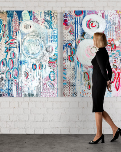 Diptychon „Alphabet of Tides“ & „Floating Signs“ by Stephanie Bing, Painting for Sale on Select