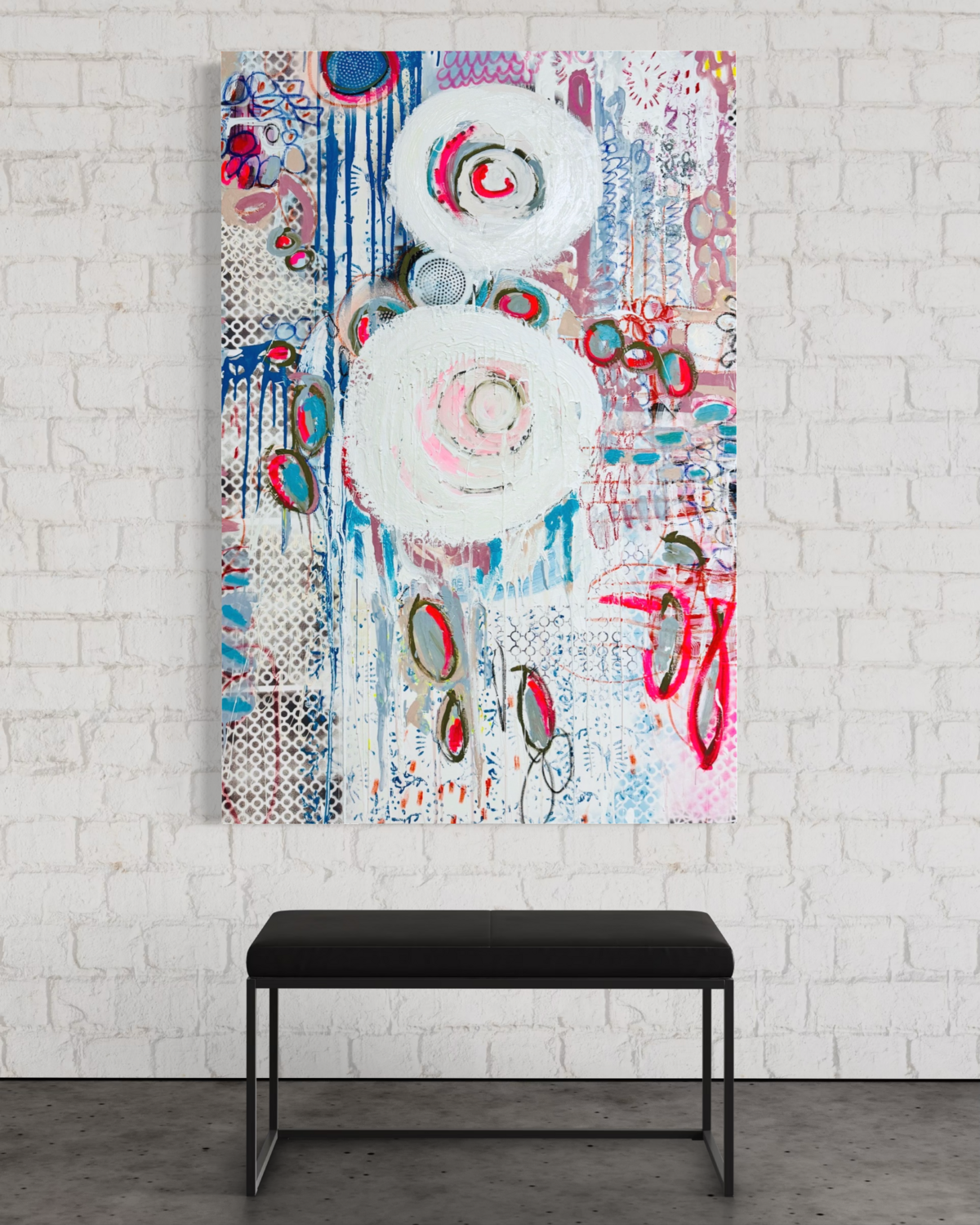 Floating Signs (Orbit of Longing) Stephanie Bing Original painting for sale