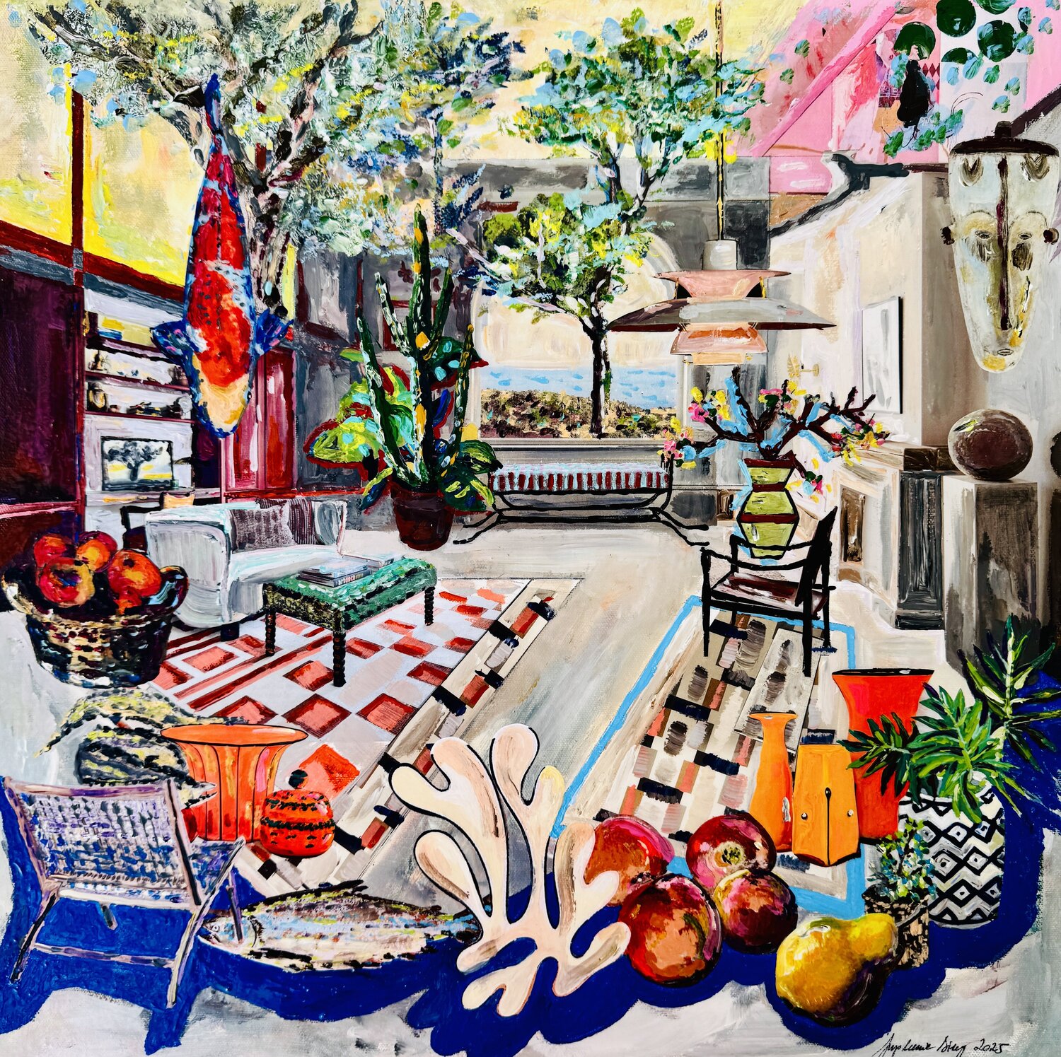 Matisse inspired Living Room 2025 Stephanie Bing Originalgemälde zu verkaufen