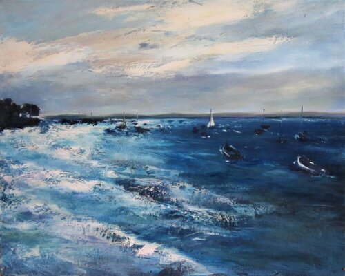 Les Maures et la mer ... by Marie Josiane BLACHON, Painting for Sale on Select