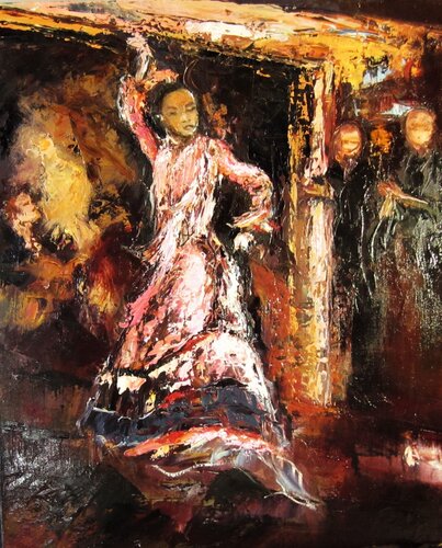 Tablao flamenco madrilène von Marie Josiane BLACHON, Malerei kaufen auf Select