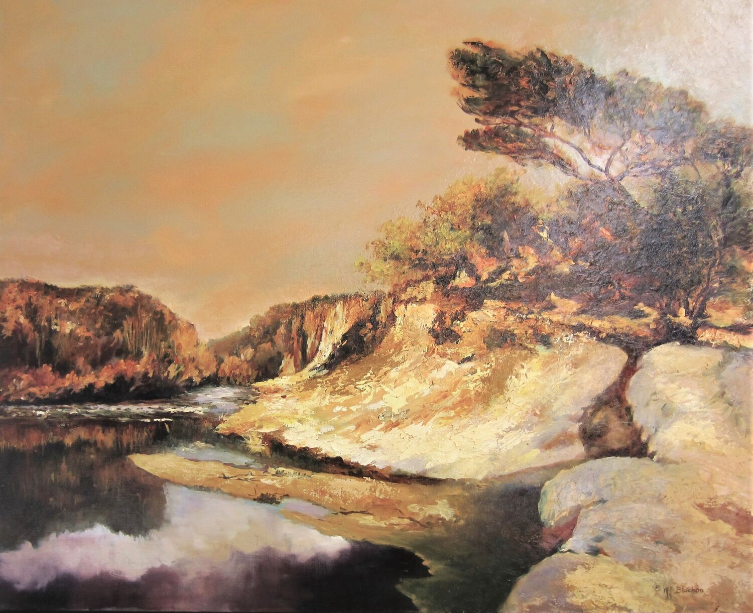 Les gorges de l'Endre Marie Josiane BLACHON Original painting for sale
