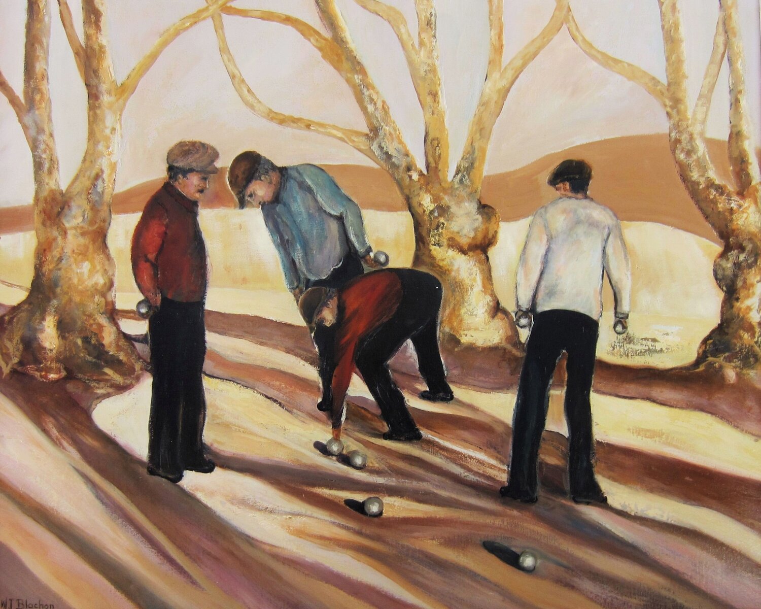 Jeu des Lices Marie Josiane BLACHON Original painting for sale