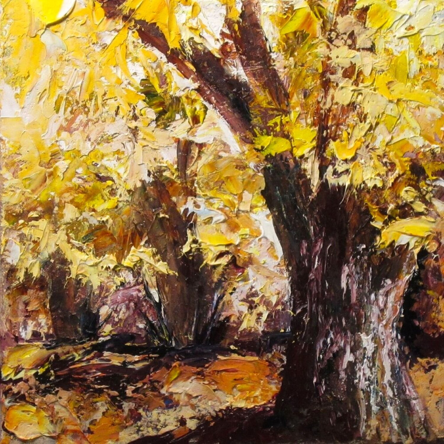 Chataigneraie en automne Marie Josiane BLACHON Original painting for sale