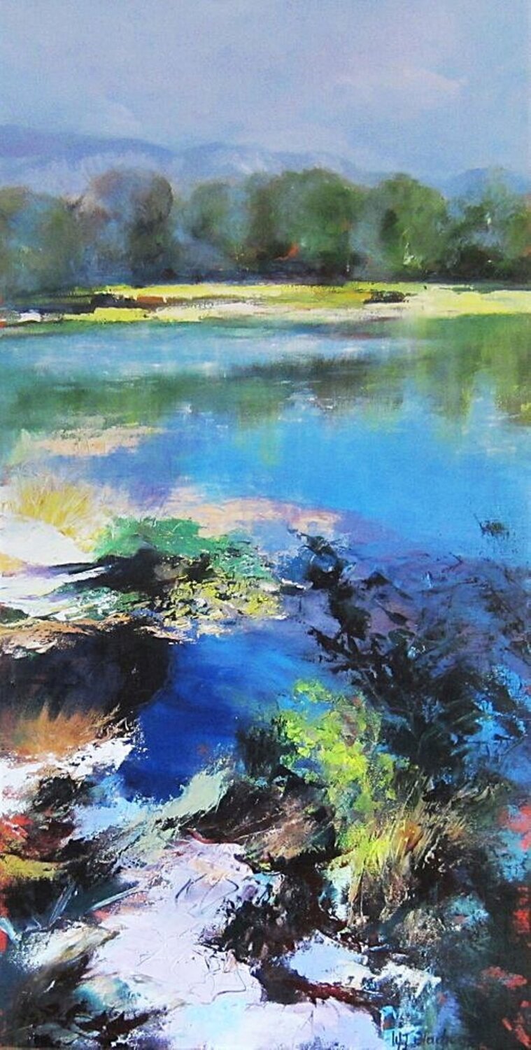 LE LAC DE THORENC Marie Josiane BLACHON Original painting for sale