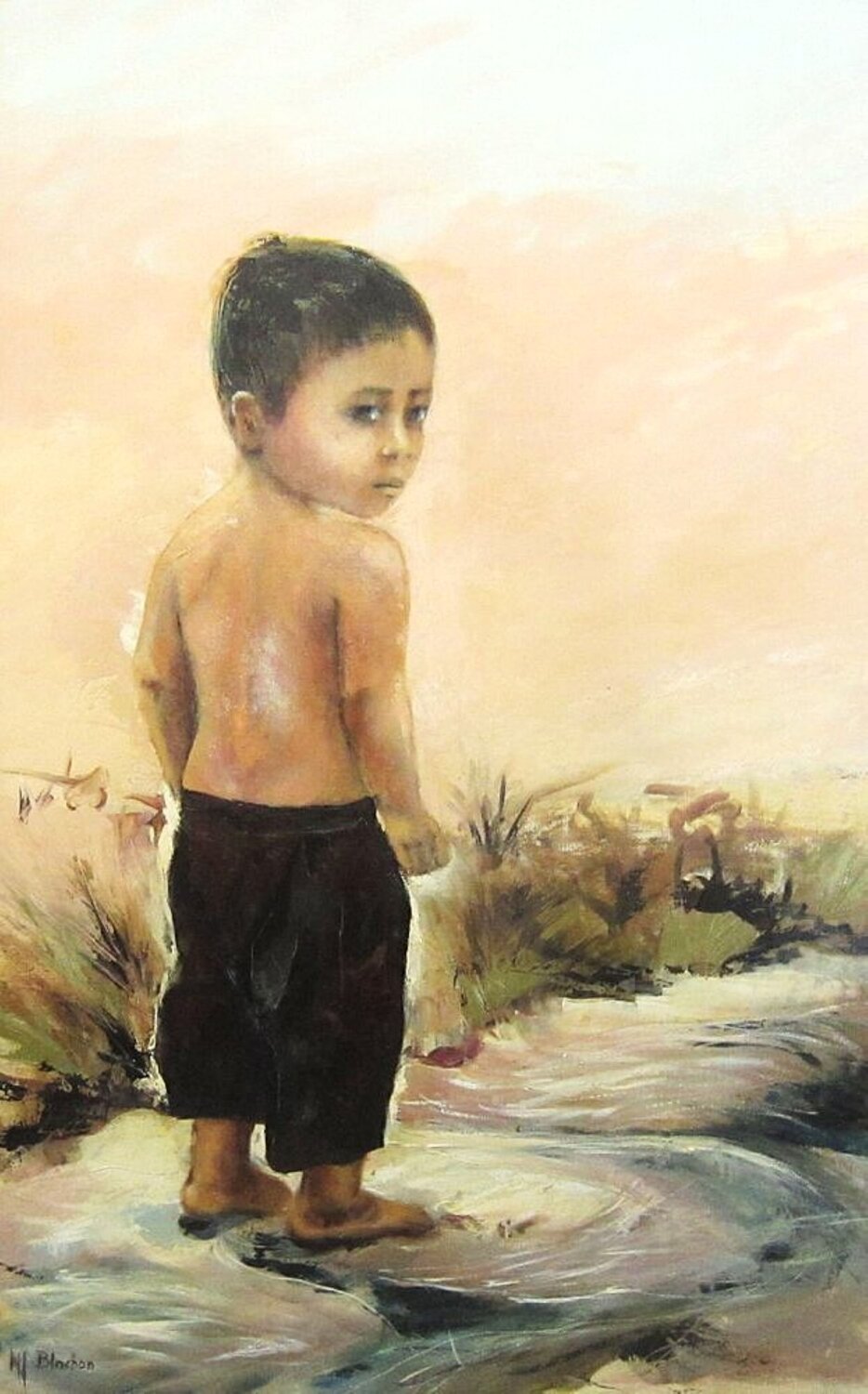 En eau de riz Marie Josiane BLACHON Original painting for sale