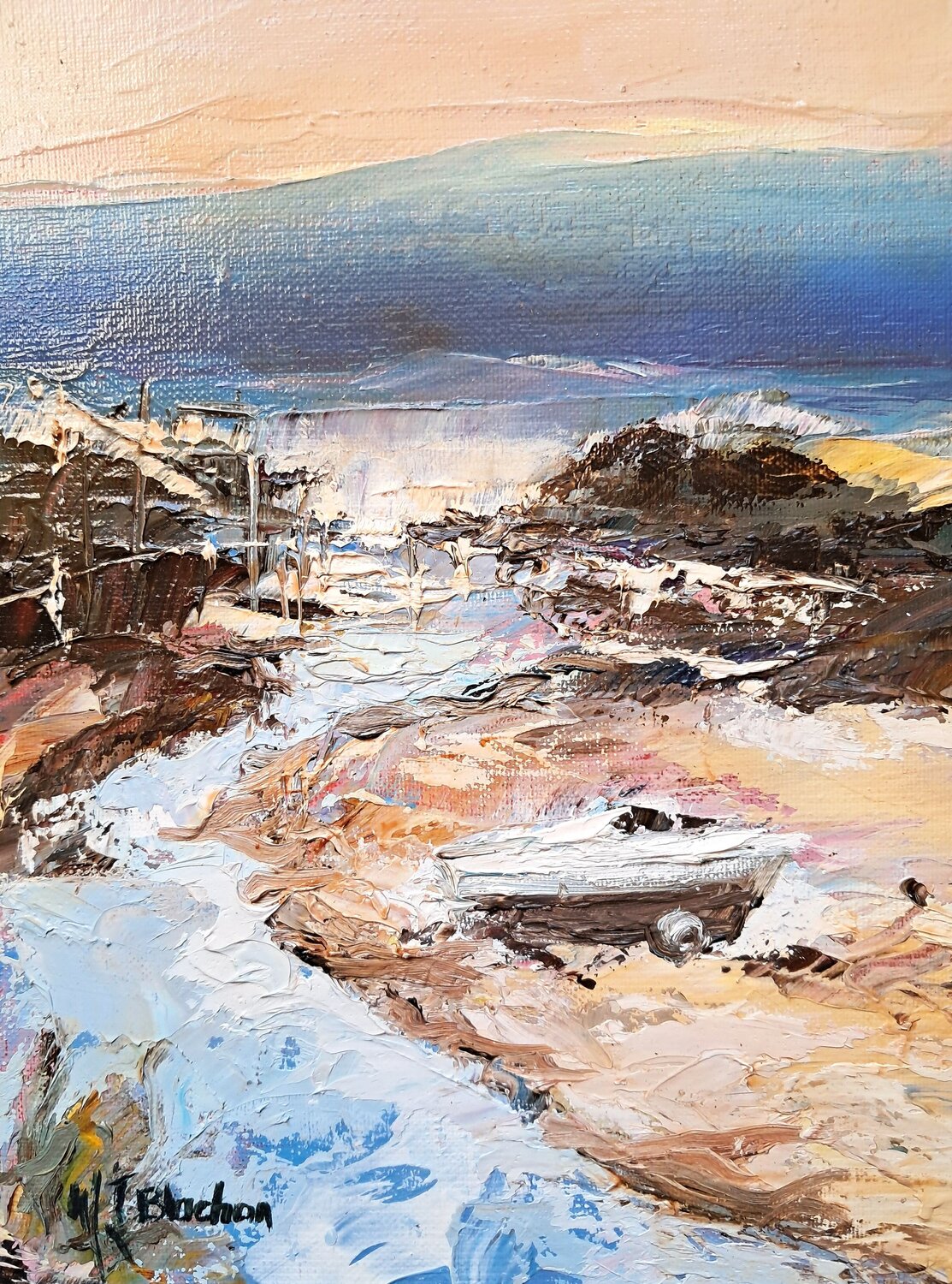 Marée basse Marie Josiane BLACHON Original painting for sale