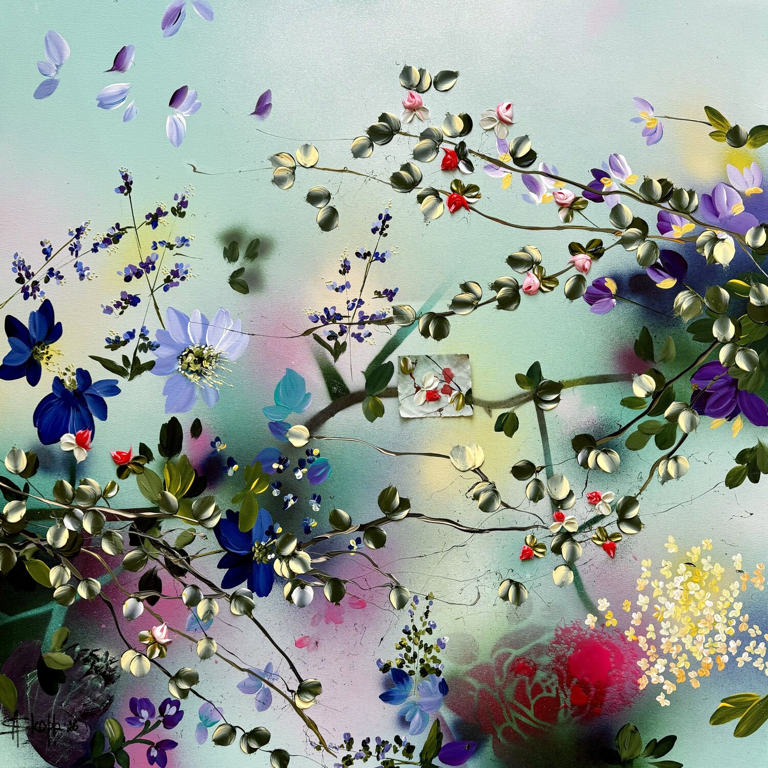 Fragmented Bloom Anastassia Skopp Original painting for sale