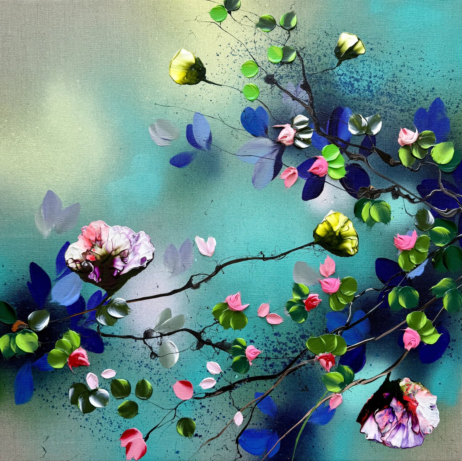 Petal Drift III Anastassia Skopp Original painting for sale