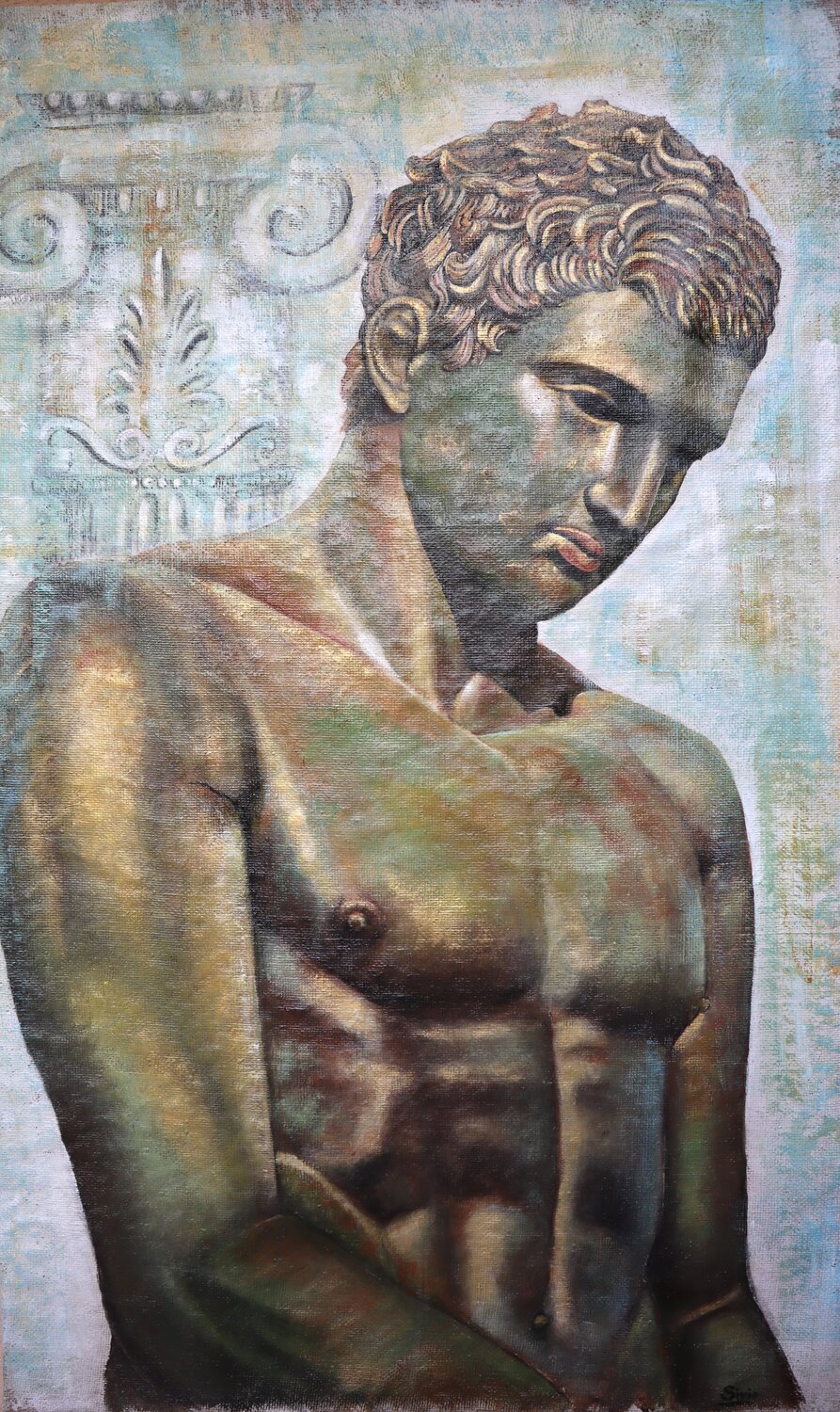 ATLETA DI LUSSINO ELVIRA SIRIO Original painting for sale