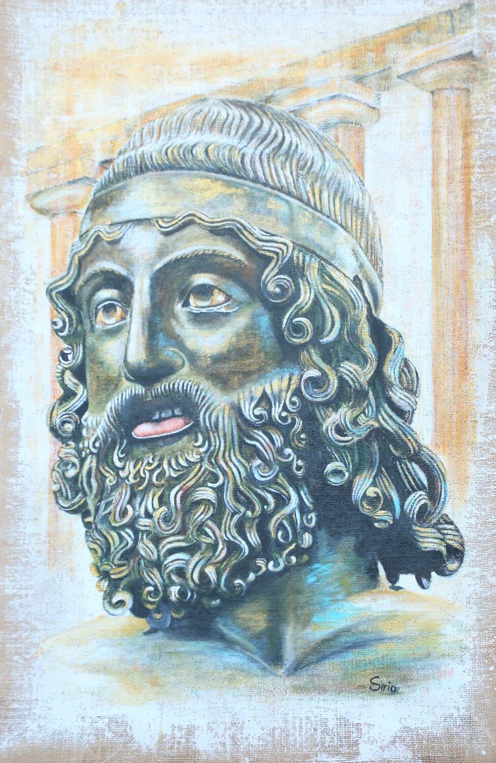 BRONZO DI RIACE A ELVIRA SIRIO Original painting for sale