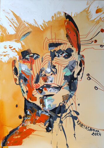 2150. Cyborg is a future human by Viktoriia Kartashova, Painting for Sale on Select