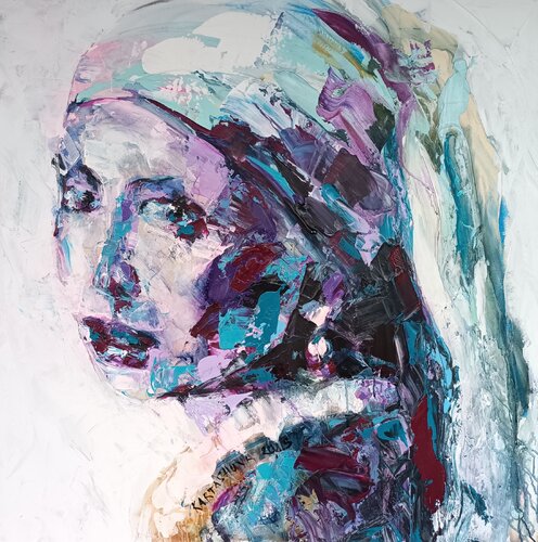 Another Girl with pearl earring by Viktoriia Kartashova, Painting for Sale on Select