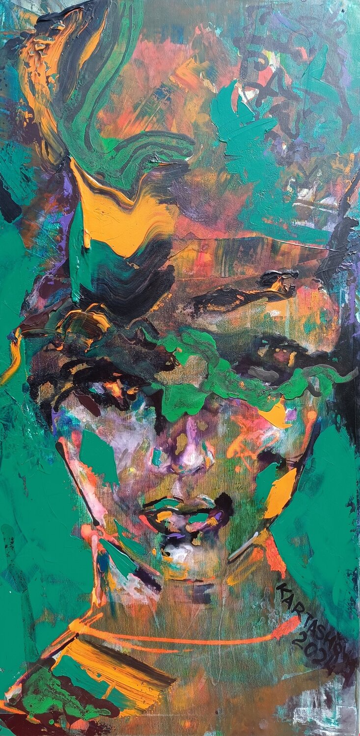 Crazy girl Viktoriia Kartashova Original painting for sale
