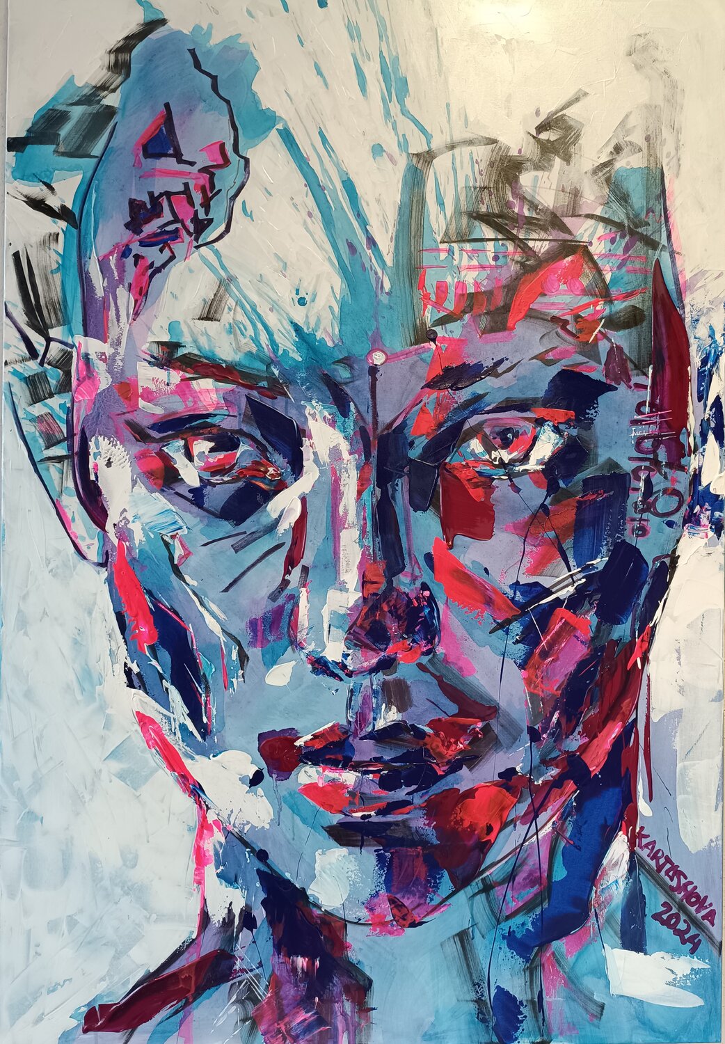 At the crossroads of World Viktoriia Kartashova Original painting for sale
