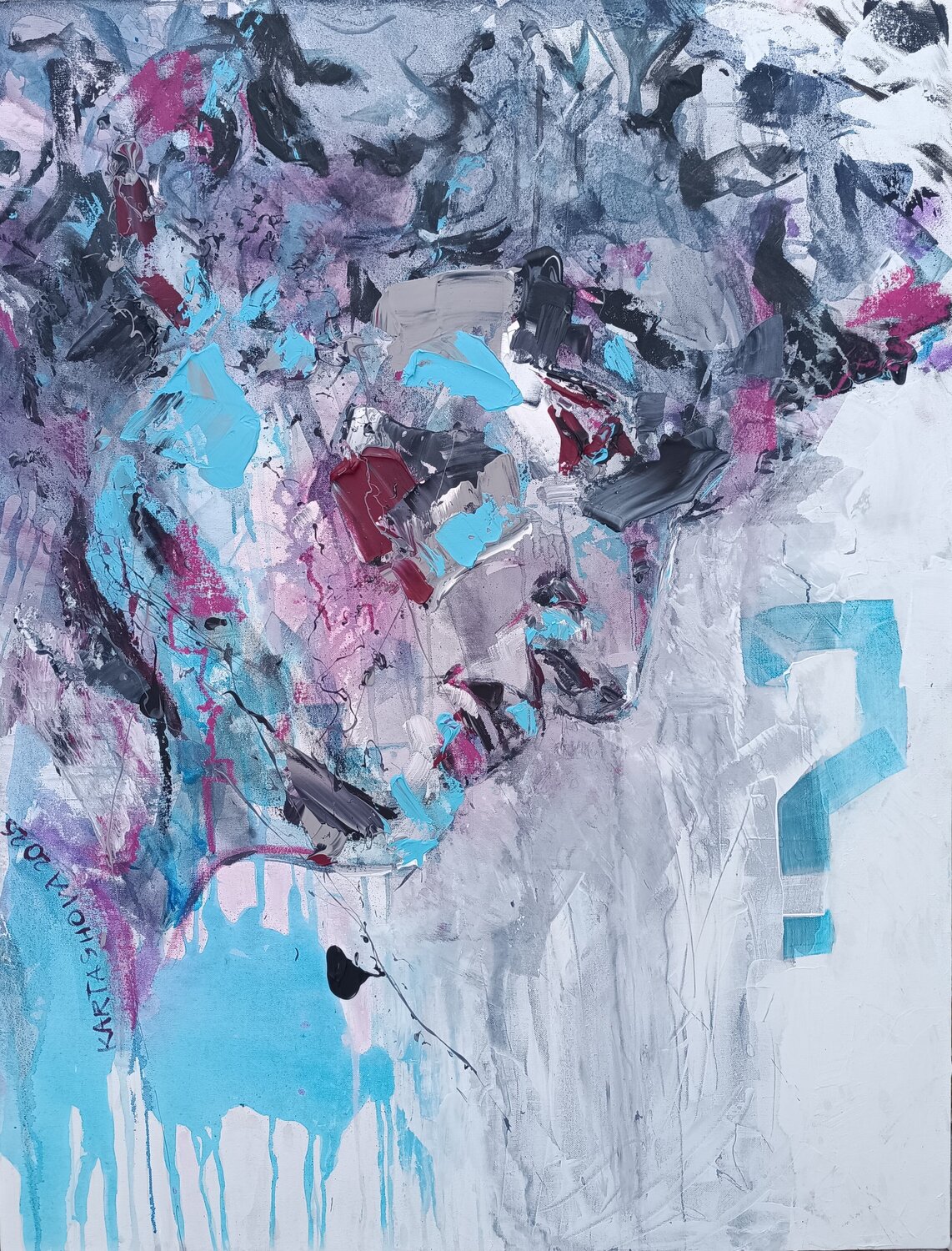 Emotions under question mark Viktoriia Kartashova Original painting for sale