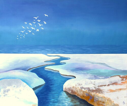 Seaward Flow by Lelde Brake-Klaveri, Painting for Sale on Select