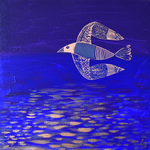 Flight Above Depth by Lelde Brake-Klaveri, Painting for Sale on Select