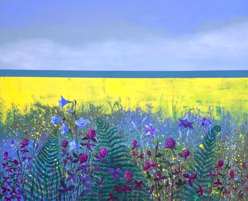 Bluebell Meadow by Lelde Brake-Klaveri, Painting for Sale on Select