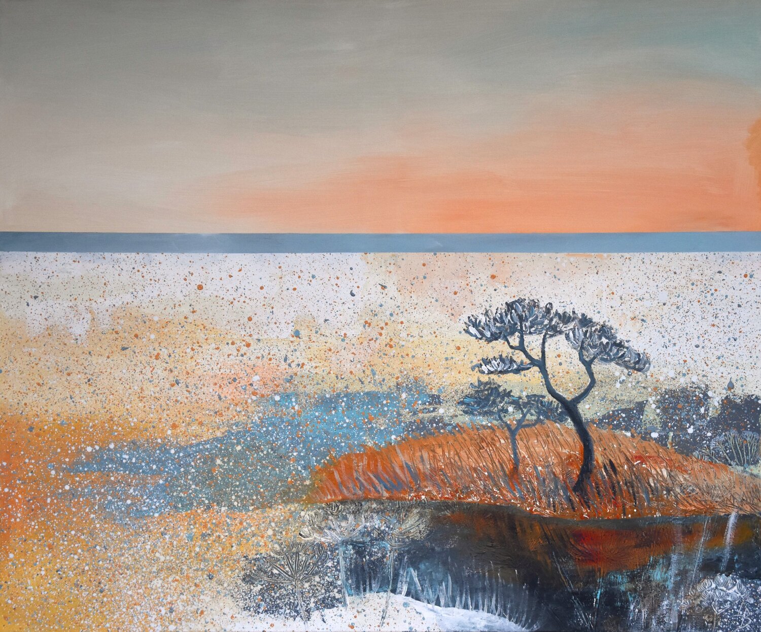 Le marais  à l'aube Lelde Brake-Klaveri Original painting for sale