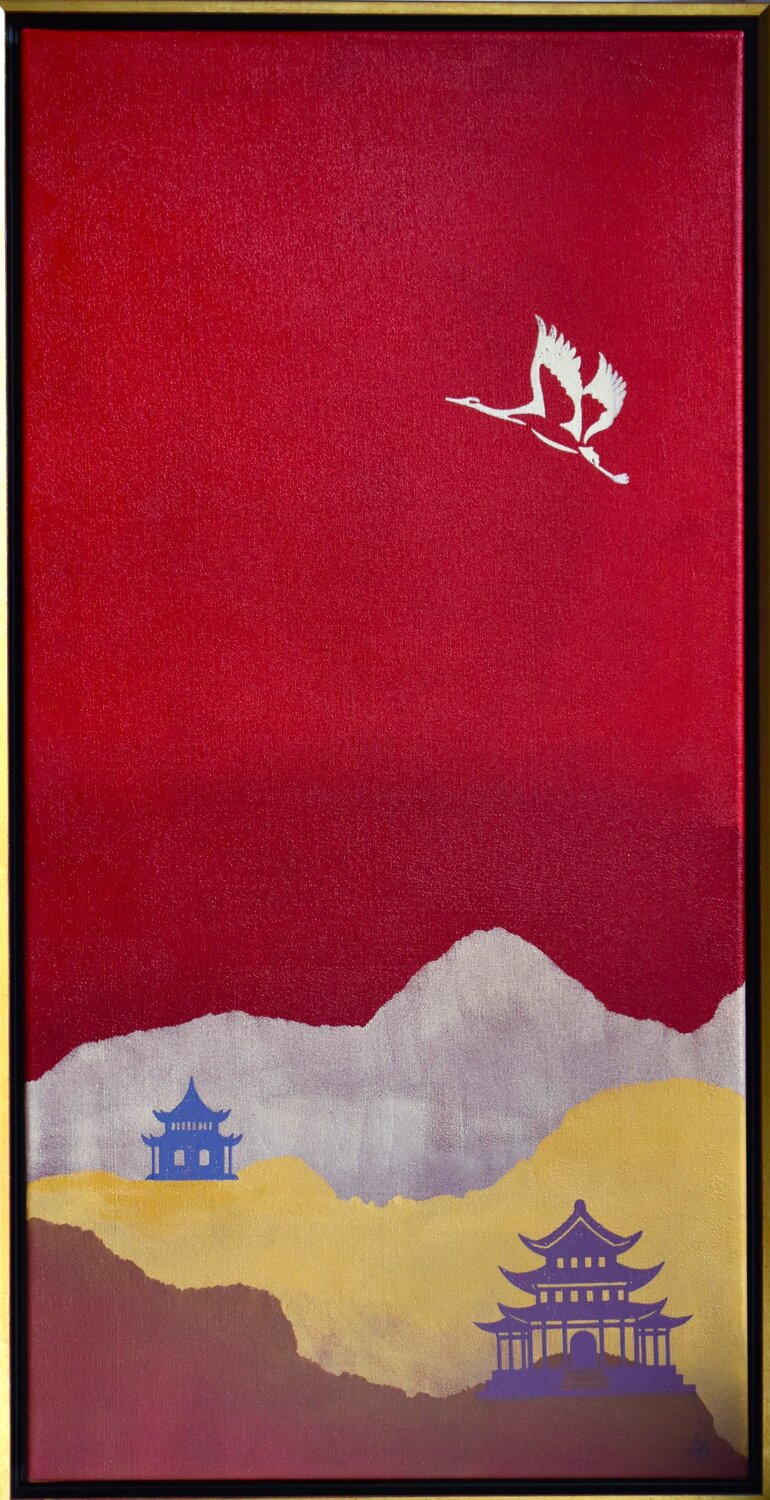 The Crane's Cry Lelde Brake-Klaveri Original painting for sale