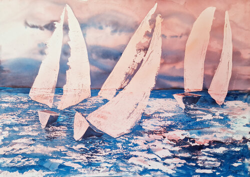Barcolana Race 3 by MACARENA SANZ, Painting for Sale on Select