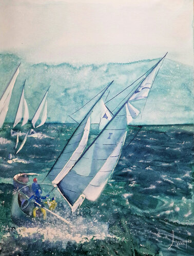 Barcolana Race 2 by MACARENA SANZ, Painting for Sale on Select