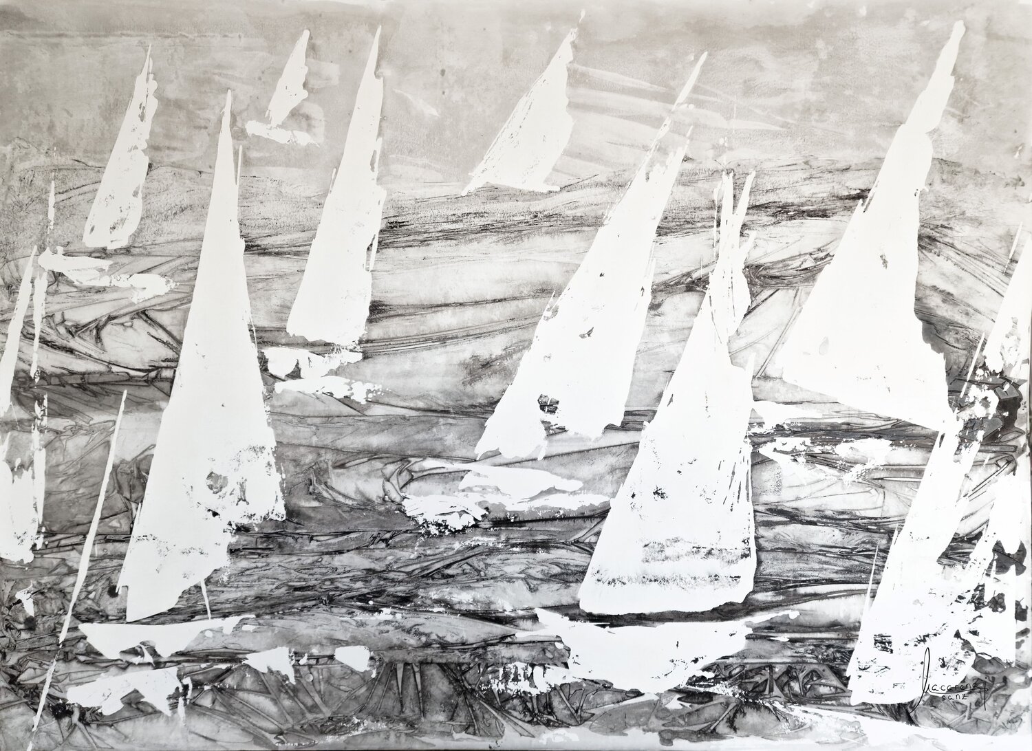 Barcolana Race 10 MACARENA SANZ Original painting for sale