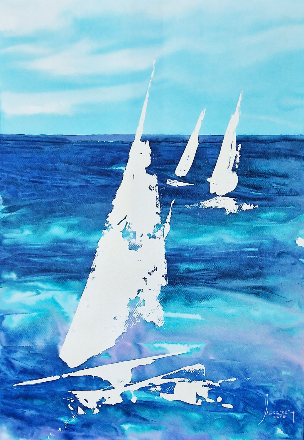 Barcolana Race 7 MACARENA SANZ Original painting for sale