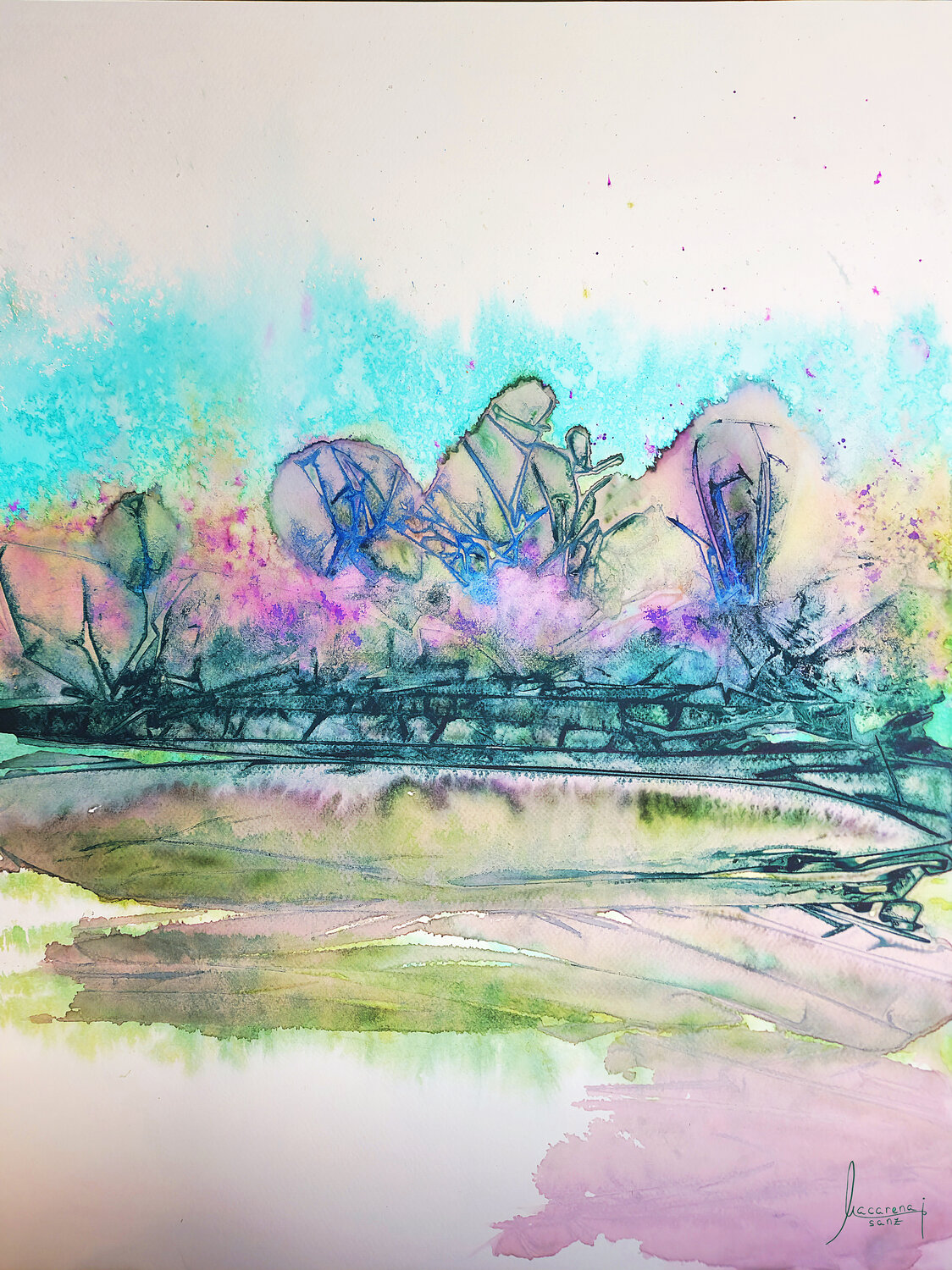 Summer walk MACARENA SANZ Original painting for sale