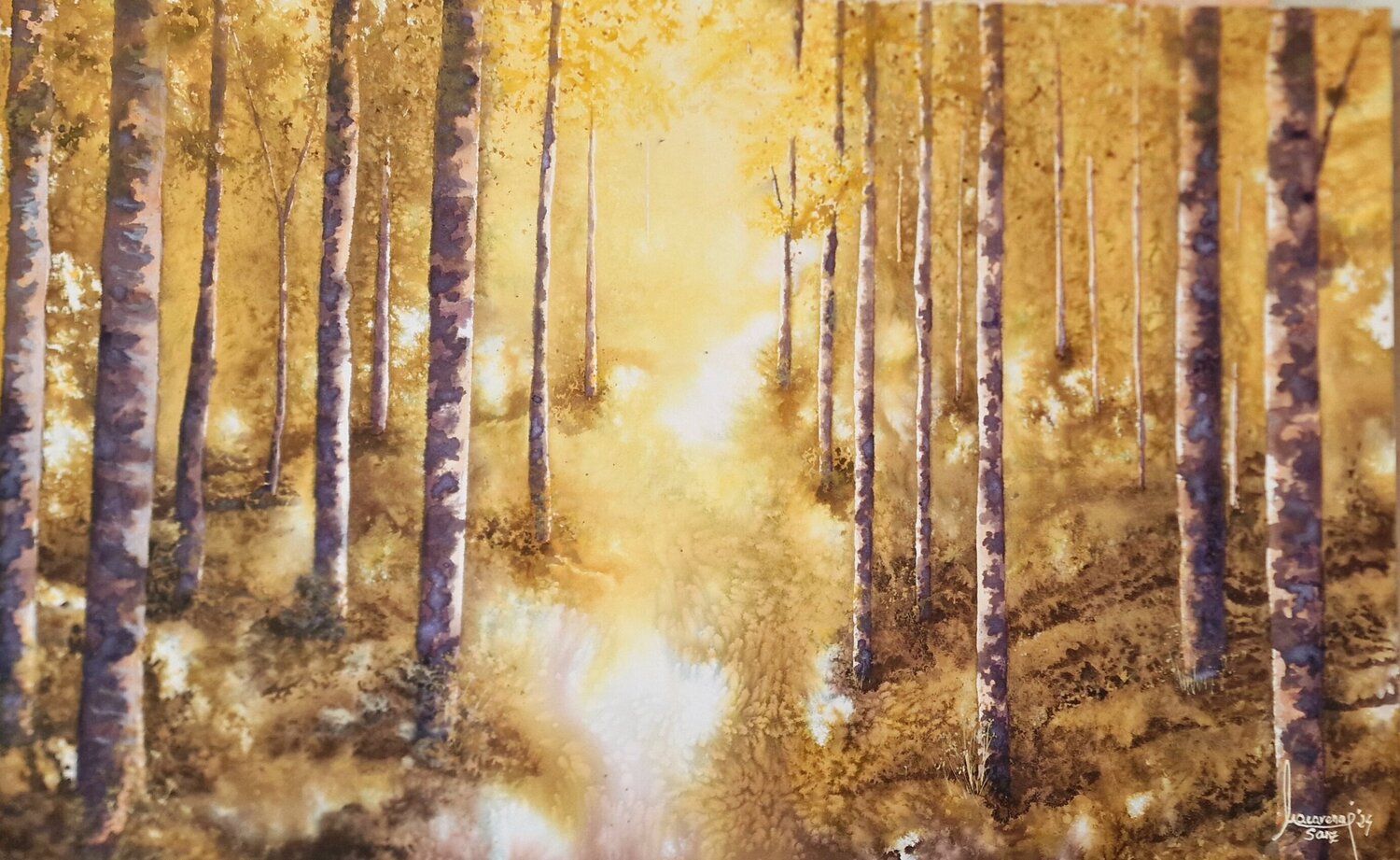 Golden Forest MACARENA SANZ Original painting for sale