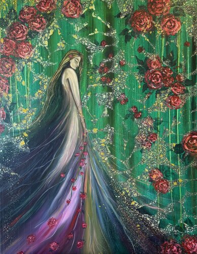 She Who Blooms in Silence by Tatiana Harris Nielsen, Painting for Sale on Select