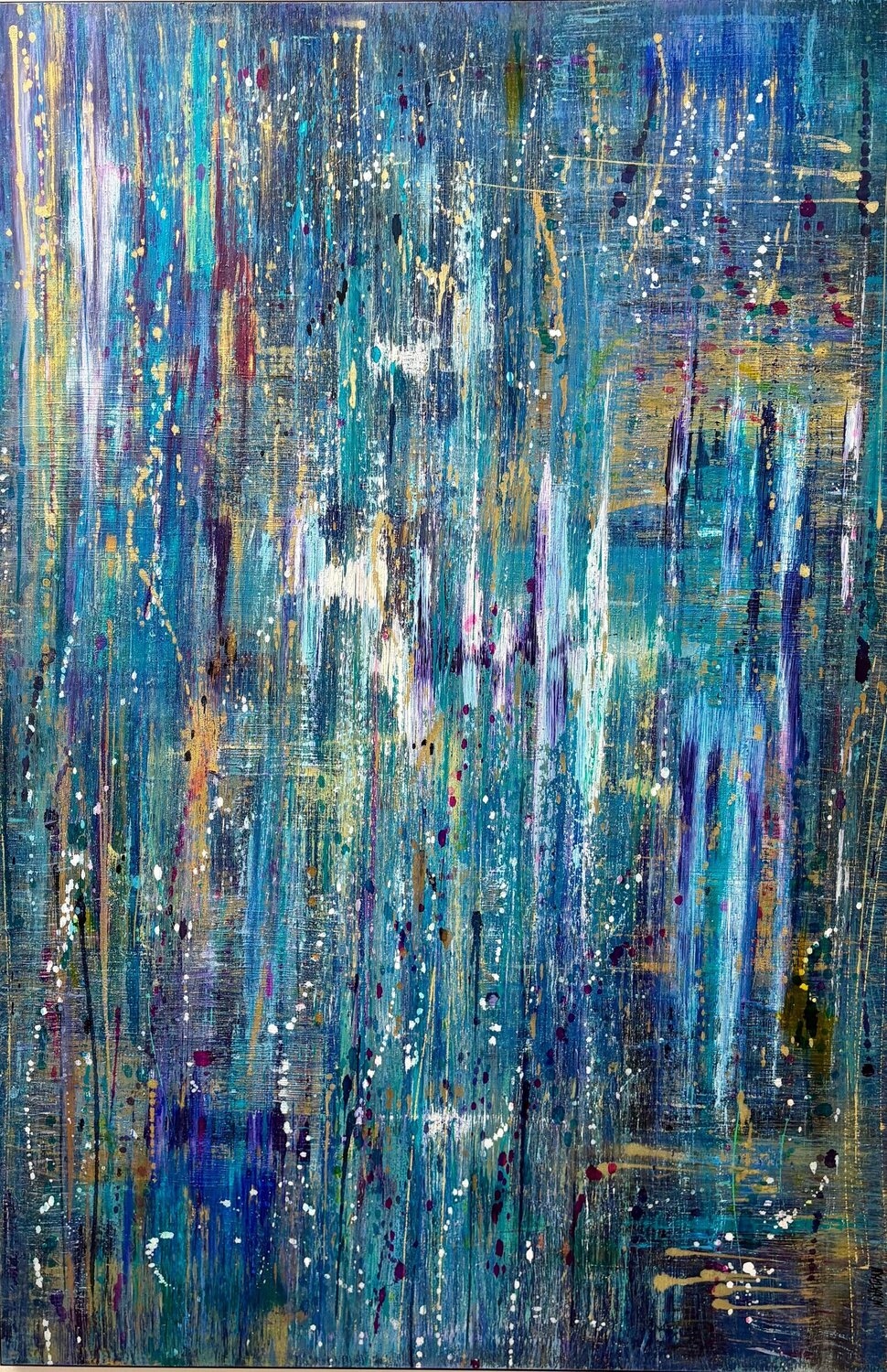 Blue reflexion N NATHAN Original painting for sale