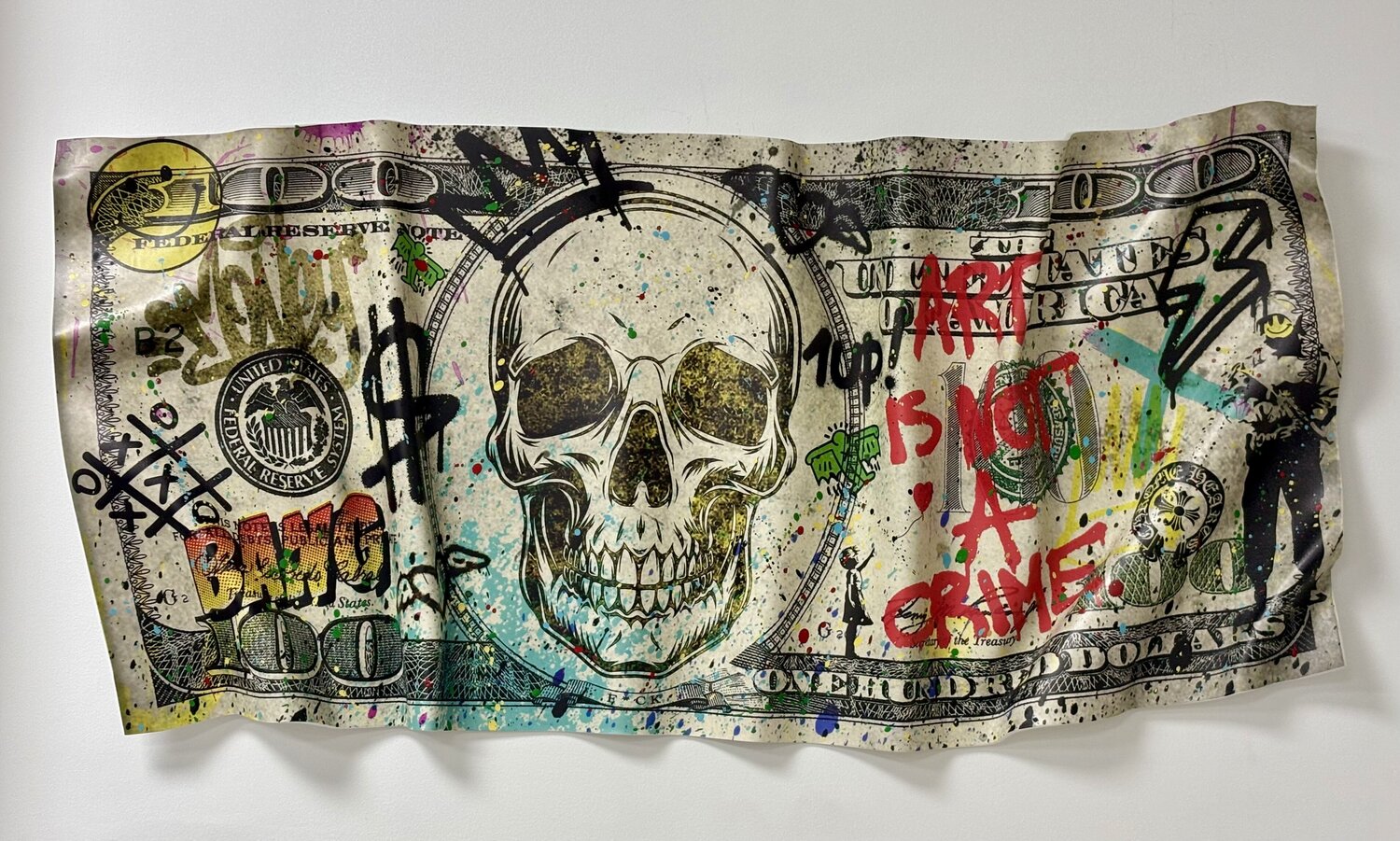 POP'$ CROWN SKULL N NATHAN Original painting for sale
