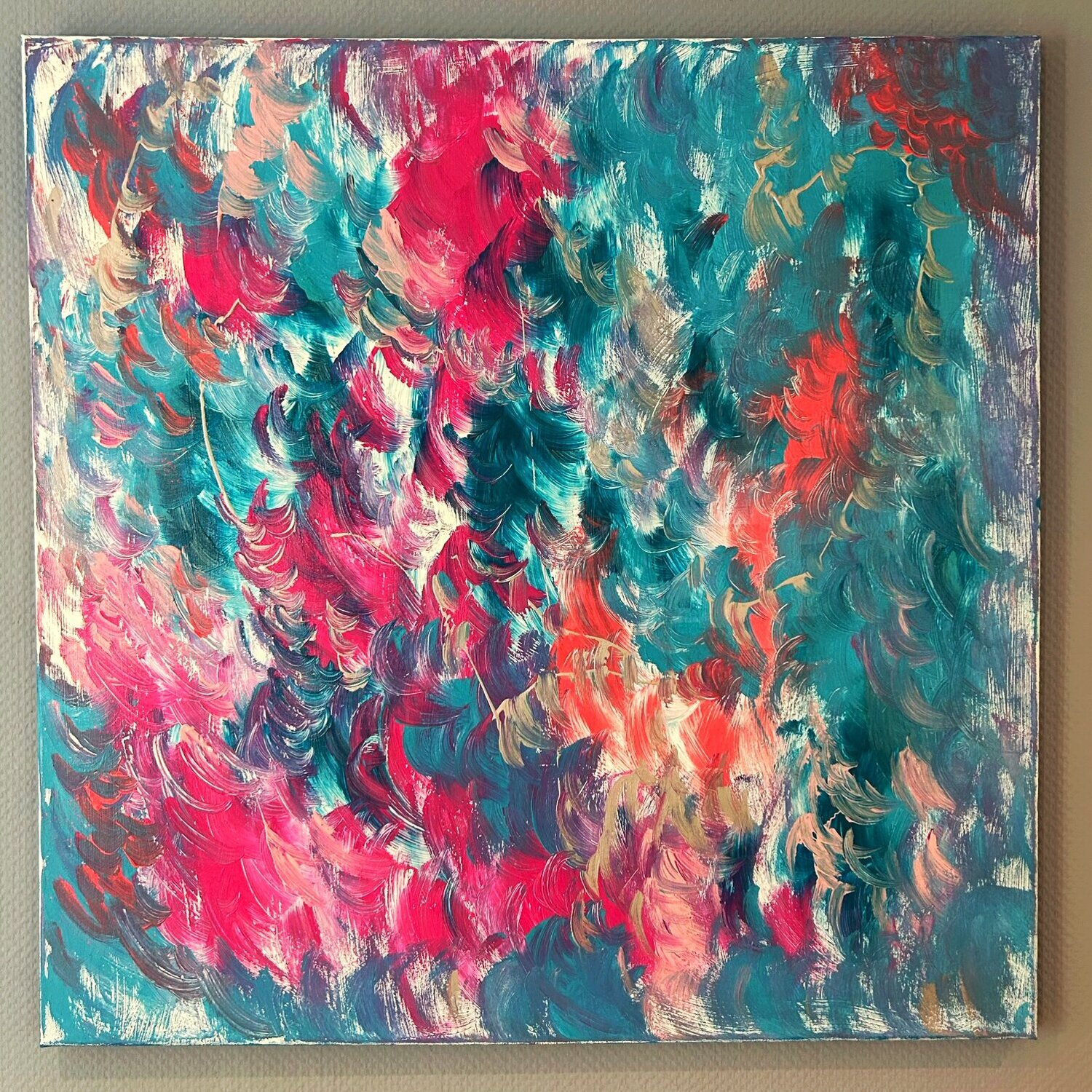 Tropical Flowers Violet Shaw Original painting for sale