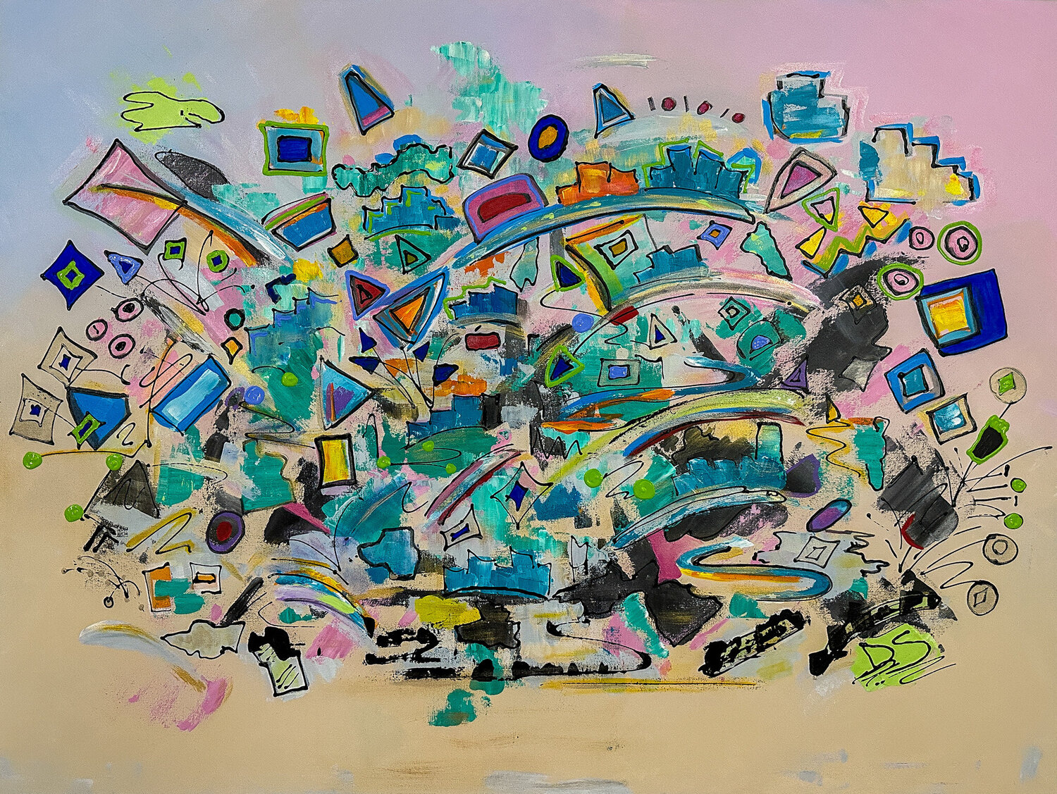 Happy City Growing Dorothea Sandra Original painting for sale