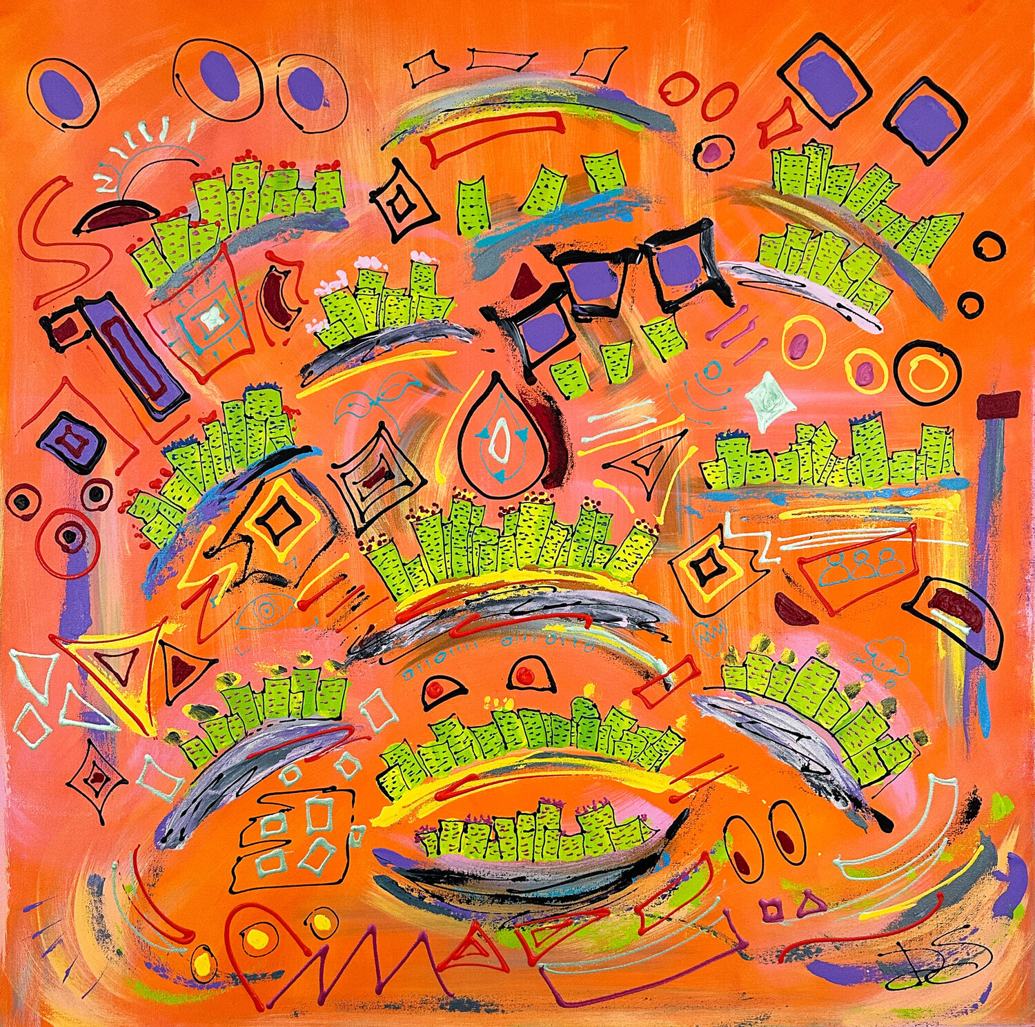 Dynamic Cities Of The Future Dorothea Sandra Original painting for sale