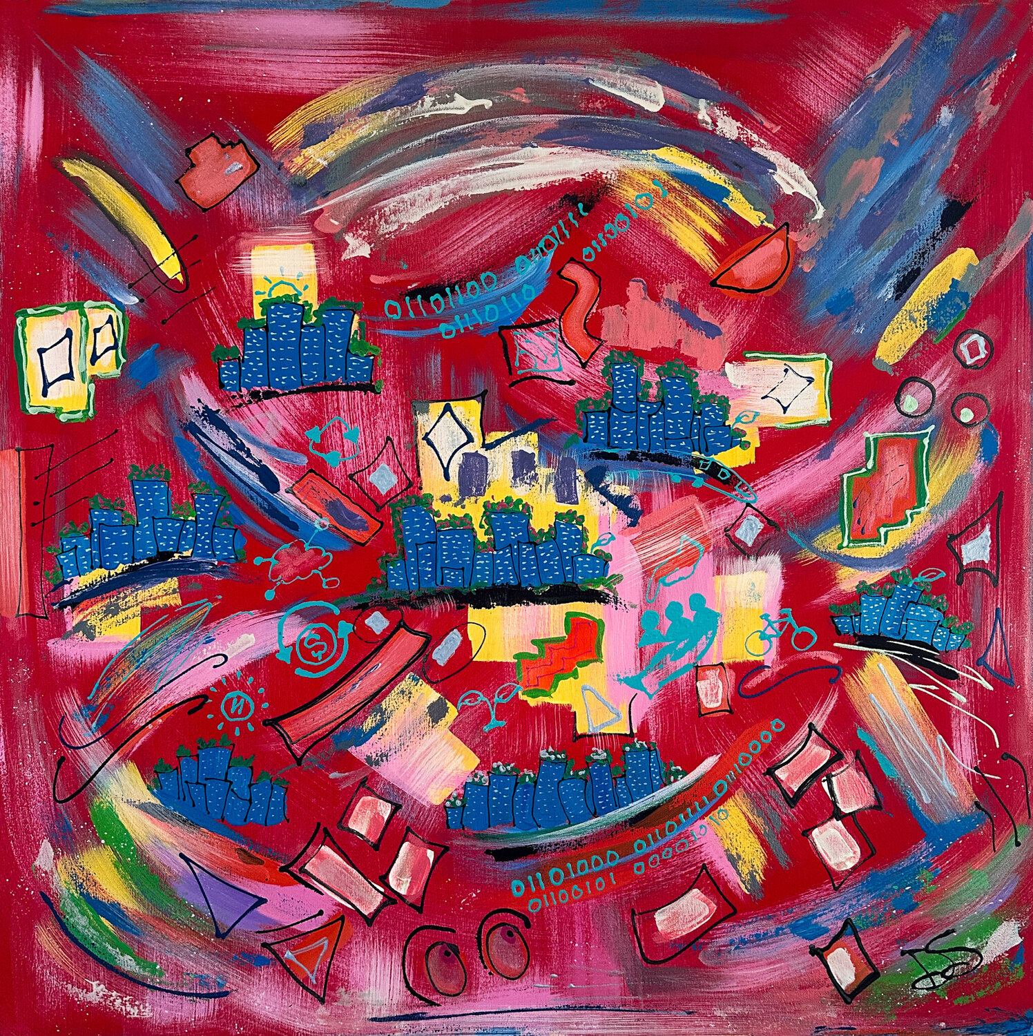 Clever Sustainable Cities Of The Future Dorothea Sandra Original painting for sale