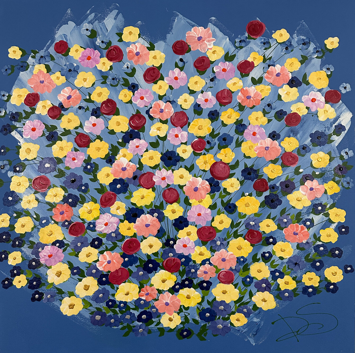 Flowers Smiling Dorothea Sandra Original painting for sale