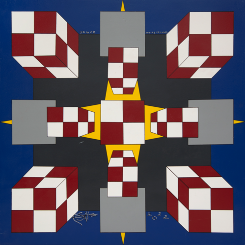 INSADE 2D CUBES by Paja van Kosmaj, Painting for Sale on Select