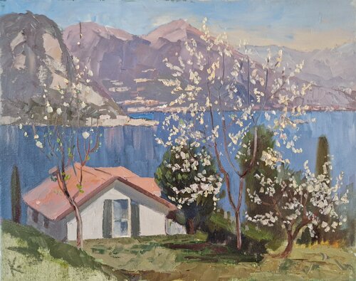 Landscape "Spring on Lake Como" by Olena Kolotova, Painting for Sale on Select