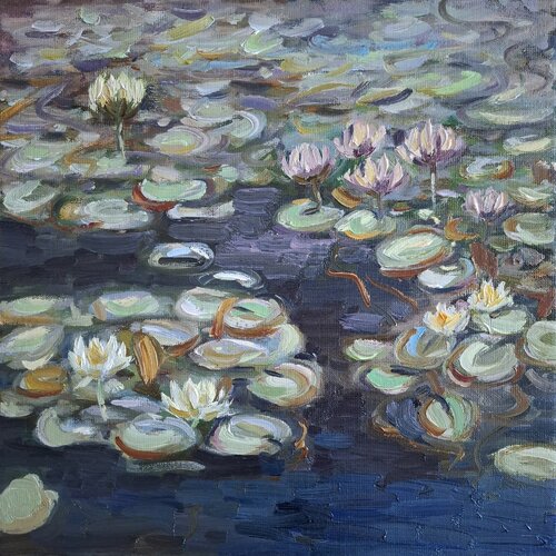 "Landscape Water lilies" by Olena Kolotova, Painting for Sale on Select