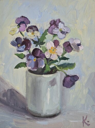 Pansies by Olena Kolotova, Painting for Sale on Select
