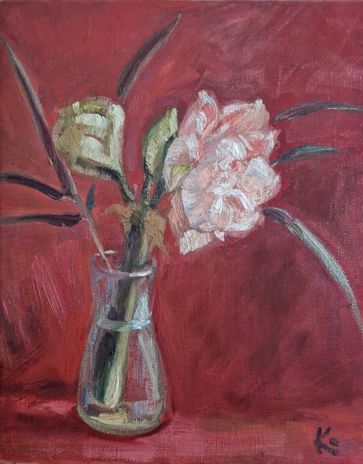 Still-life with flower "Amaryllis" Olena Kolotova Original painting for sale