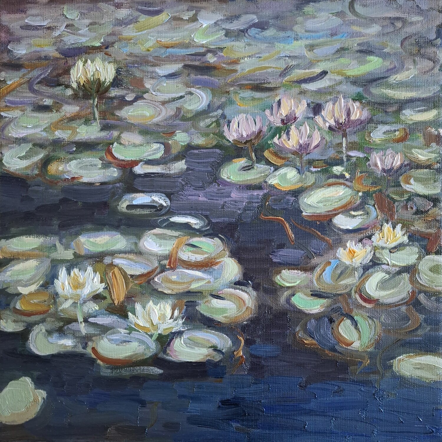"Landscape Water lilies" Olena Kolotova Original painting for sale