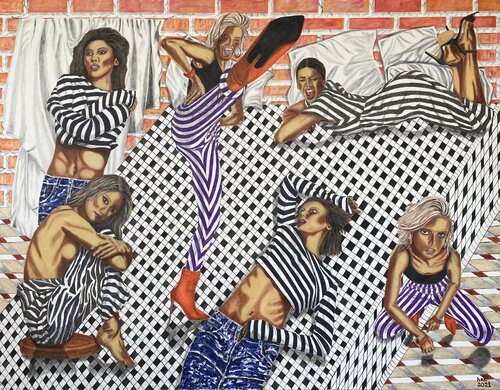 Tempting Stripes by Huseyin Ak, Painting for Sale on Select