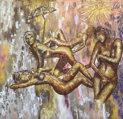Golden by Huseyin Ak, Painting for Sale on Select