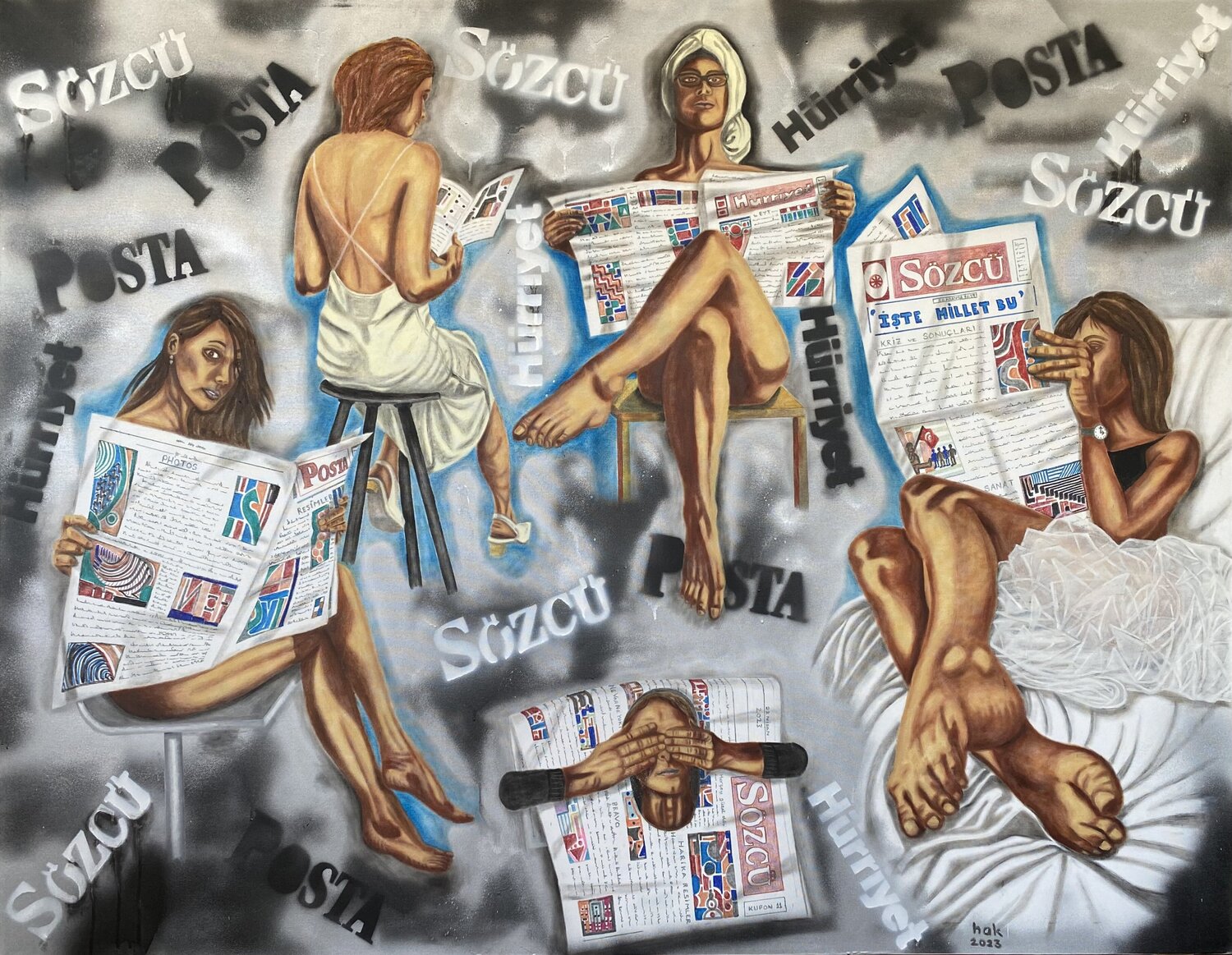 Intellectual Huseyin Ak Original painting for sale